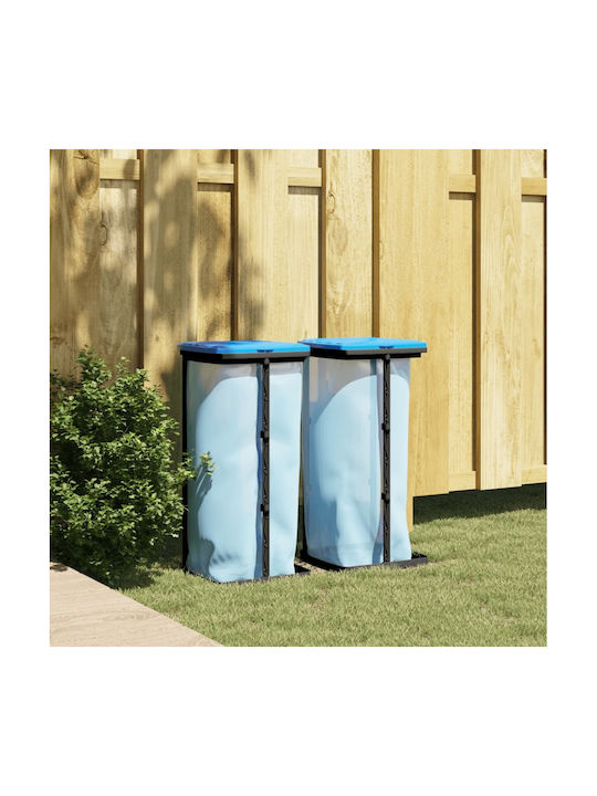 vidaXL Bază De Susținere A Sacului Din Plastic 28x28x65cm 2 Bucăți Neagră/Albastră