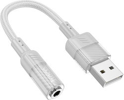 Hoco Aux Usb Конвертор 3.5mm Женски в 3.5mm Жен...