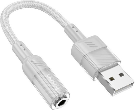 Hoco Aux Usb Converter 3.5mm female to 3.5mm female Gray 1pcs