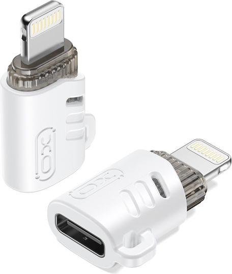 XO Μετατροπέας USB-C female σε Lightning male Λευκό 1τμχ GSM177688
