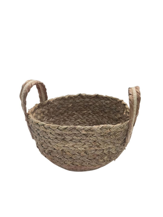 Coș decorativ Wicker cu mânere Brown 25x15buc Plastona