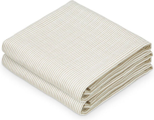 Cam Cam Copenhagen Classic Streifen Pucktücher aus Musselin Camel 75x75cm 2 Stück