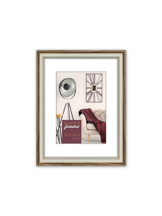 Wall-mounted Wooden Photo Frame with Brown Frame