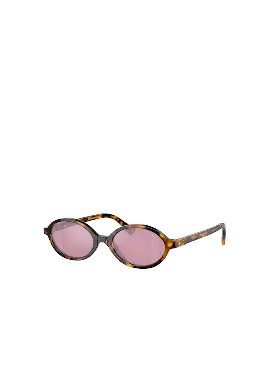 Miu Miu 50 Women's Sunglasses with Brown Tartaruga Plastic Frame and Pink Lens MIU 04ZS VAU50D