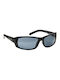 Velodrom Men's Sunglasses with Black Plastic Frame and Silver Mirror Lens VEL11