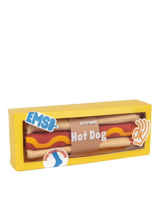 Eat My Socks Hot Dog Ανδρικές Κάλτσες με Σχέδια Πολυχρωμο Eat My Socks Hot Dog Ανδρικές Κάλτσες με Σχέδια Πολυχρωμο
