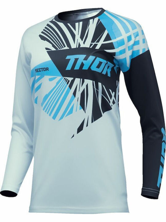 Thor Sector Pentru femei Tricou Motocross Mânecă lungă Albastru Culoare