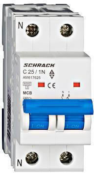 Schrack Automatic Circuit Breaker 25A Single-pole AC 196-010611125