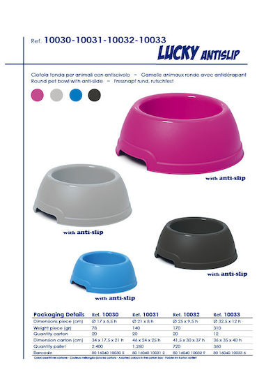 Georplast Kunststoff Schalen Futter für Hund & Katze 2.7lt 32.5cm in Grau Farbe