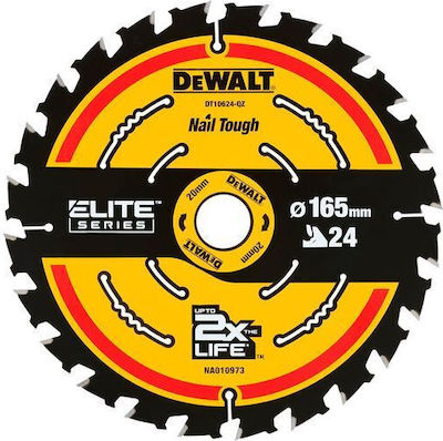 Dewalt DT10624 Δίσκος Κοπής Ξύλου 165mm