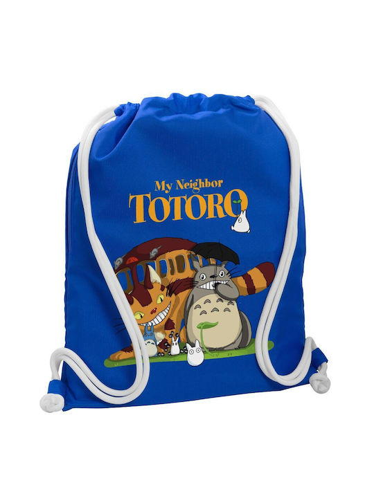 Koupakoupa Totoro And Cat Παιδική Τσάντα Πουγκί Μπλε 40εκ.