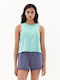 Emerson Women's Athletic Crop Top Sleeveless Turquoise