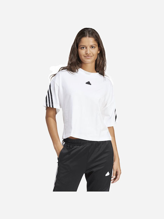 Adidas Future Icons 3-stripes Damen Sport T-Shirt Gestreift Weiß