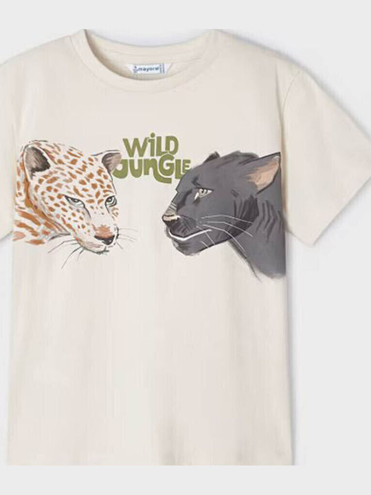 Kids' T-shirt Beige Wild Jungle