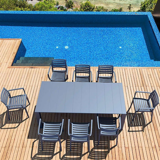 Set Sala De Mese 9 Piese Gri Închis