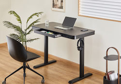Elektrisch Schreibtisch mit verstellbarer Höhe & USB-Anschlüssen 118x60x72cm Black