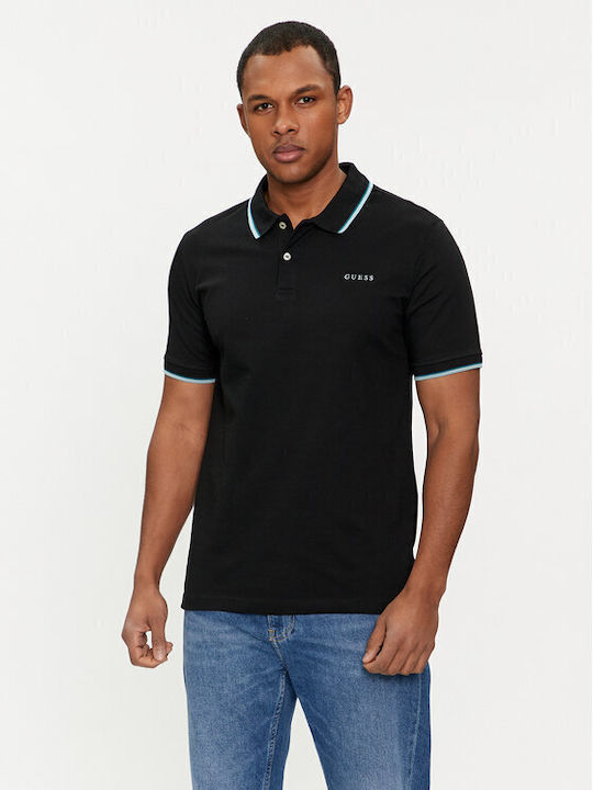 Guess K7o64 Bluza pentru bărbați cu mâneci scurte Polo BLACK