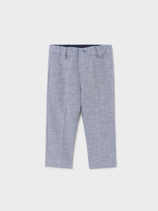Mayoral Kids Linen Trousers Gray