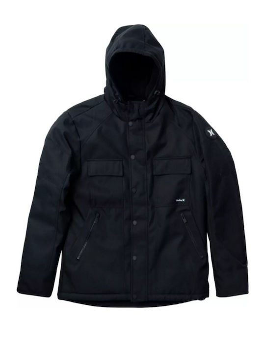 Hurley Herren Winter Jacke Lässig Schwarz