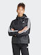 Adidas Women's Short Sports Jacket for Spring or Autumn with Hood Black