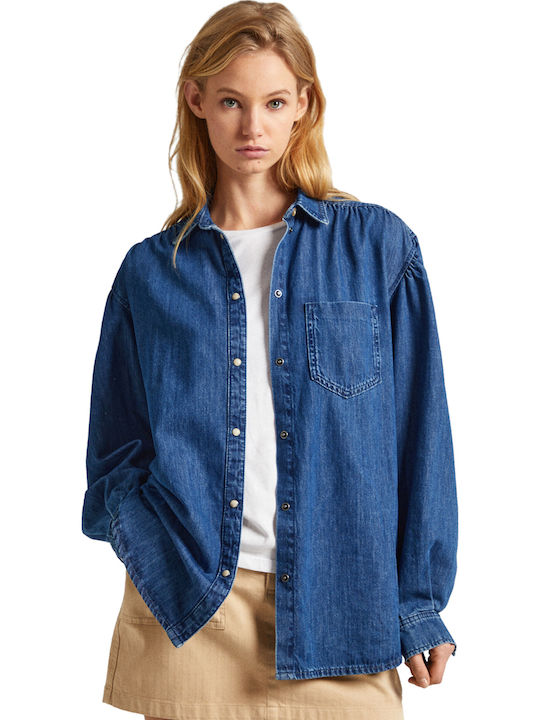 Дамско Син Overshirt
