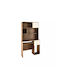 Kids Desk with Library made of Melamine Brown 100x55x180cm