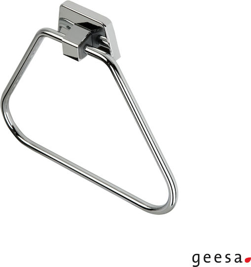 Geesa Standard Hotelia Κρίκος Μπάνιου Μονός με Βίδες ​16x16cm Ασημί
