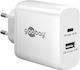 Goobay Φορτιστής Χωρίς Καλώδιο με Θύρα USB-A και Θύρα USB-C 45W Power Delivery Λευκός (65412)