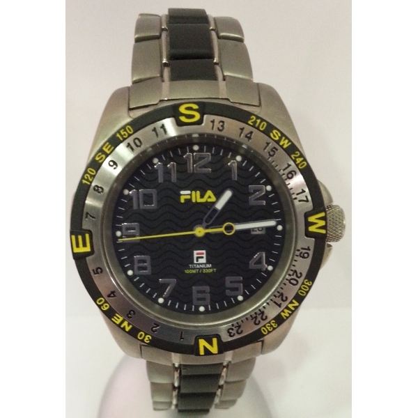 Fila Titanium Men's Watch Battery with Gray Gray Black Black Metal  Bracelet MOVT-2115