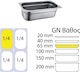 Ready Recipient Gastronorm Oțel inoxidabil GN1/4 cu Adâncime 65mm