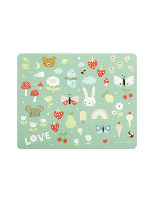A Little Lovely Company Plastic Placemat Joy Green 43x34cm