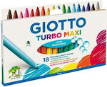 Giotto Drawing Markers Thick Set 18 Colors (10 Packages)