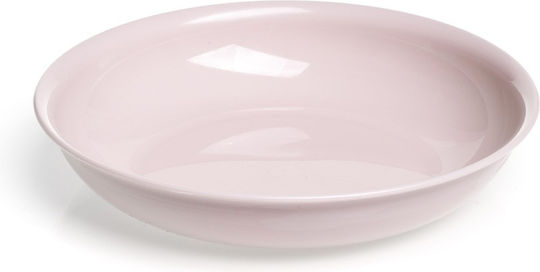 Plate Soup Plastic Pink with Diameter 20.4cm