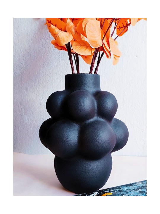 Decorative Vase Ceramic Black 16x21x21cm 1pcs