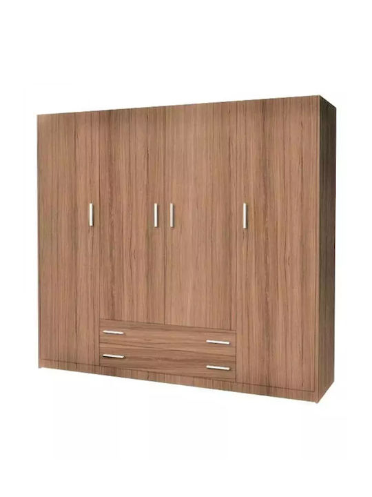 Vier Türen Kleiderschrank Walnut 200x60x180cm