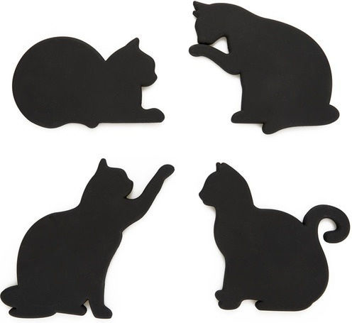 Balvi Round Coaster Plastic Black 4pcs