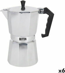 Quttin Stovetop Espresso Pot for 12 Cups Silver