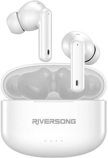 Riversong Airfly L8 In-ear Bluetooth Handsfree Ακουστικά με Θήκη Φόρτισης Λευκά