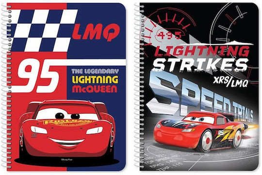 Disney Σπιράλ Τετράδια Ριγέ Α4 60 Φύλλων 2 Θεμάτων Disney Cars 8τμχ