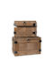 Iliadis Wooden Decorative Trunks Set Brown 2pcs