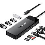 Lemorele TC92 USB-C Stație de andocare cu HDMI 4K PD Ethernet Negru