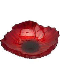 EDG Mohnblume Dekorative Schüssel Glas Rot 21x21x4cm 1Stück