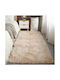 To megalo pazari Soft Touch Non-slip Shaggy Furry Beige Runner Rug 80x180cm