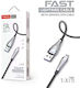Tranyoo T-X171 Плетена USB-A към Lightning кабел 18W Черен 1м (47024)