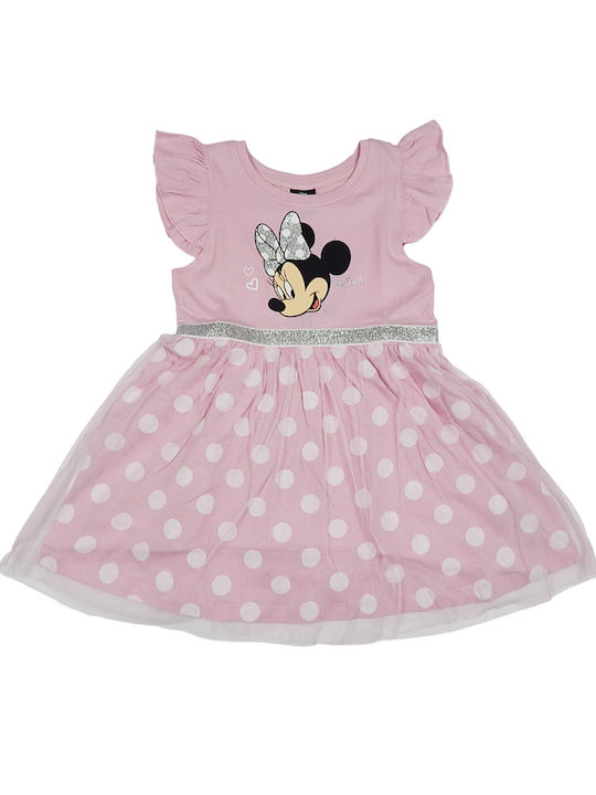 Disney Mädchen Kleid Tüll Polka Dot Pink
