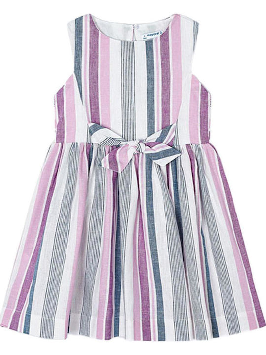 Kinderkleid Ärmellos Gestreift Purple