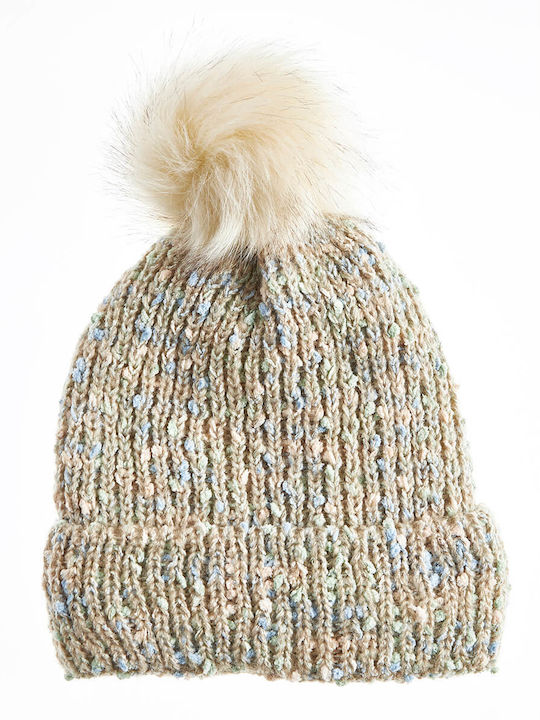 Verde Pom Pom Beanie Beanie in Hellblau color