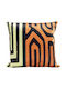 Kare Design Μαξιλάρι Καναπέ Stripes Πορτοκαλί/μαύρο/πράσινο 45x45εκ.
