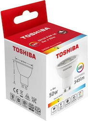 Toshiba Λάμπα LED για Ντουί GU10 Φυσικό Λευκό Dimmable