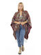 Poncho Burgundy Pentru Femei